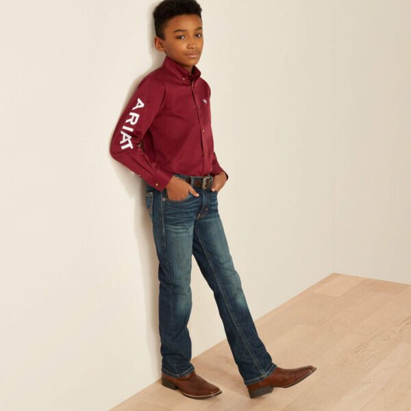 10030163_full_warm.jpg Ariat Team Logo Twill Classic Fit Shirt Burgundy White