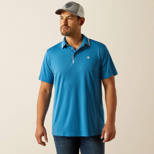 10058731_front_warm.jpg Welded TEK Fitted Short Sleeve Polo BLUE SAPPHIRE