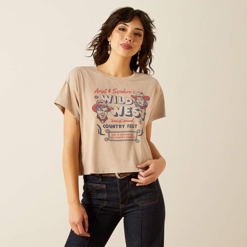 Sendero x Ariat Wild West Country Fest T-Shirt – Savannah Tan Mineral Wash
