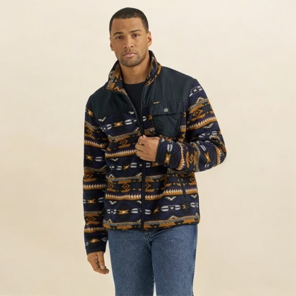 Men's Wrangler Zip Front Lightweight Ripstop Yoke Sherpa Jacket