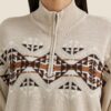 Wrangler Southwestern Quarter Zip Pullover Sweater