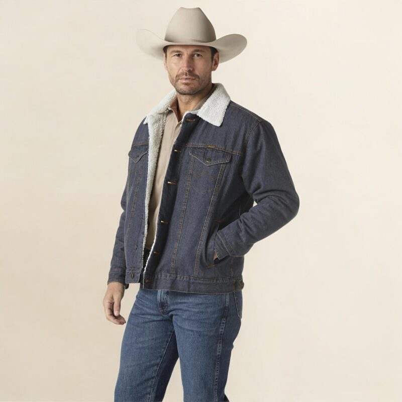 Wrangler Western Sherpa Lined Denim Trucker Jacket