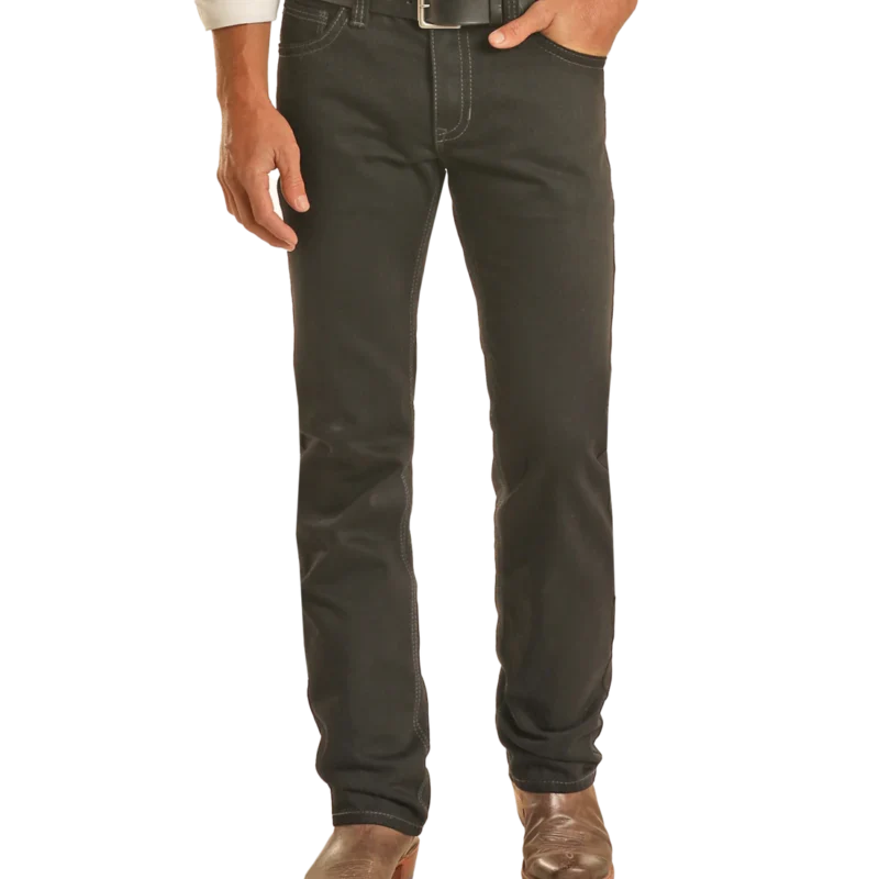 Black Slim Straight Jeans