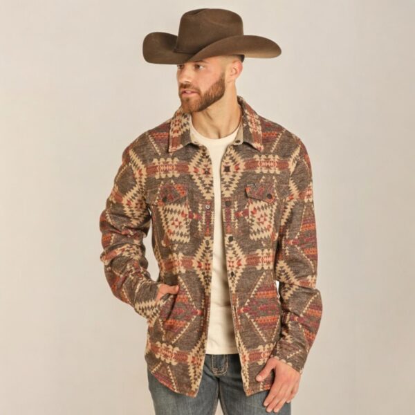 BM92C04316-Photoroom.jpg Rock & Roll Aztec Jacquard Shirt Jacket