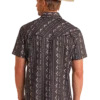 TEK Western Black Striped Aztec Print Short Sleeve Shirt
