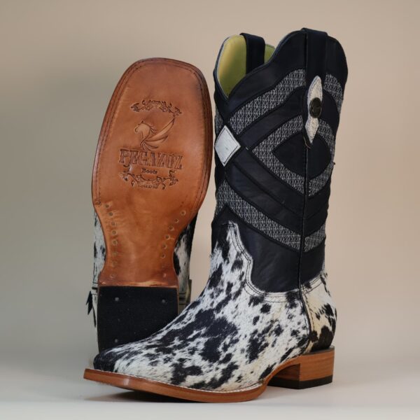 Pegazuz Black & White Cowhide Boot PG06 - 10