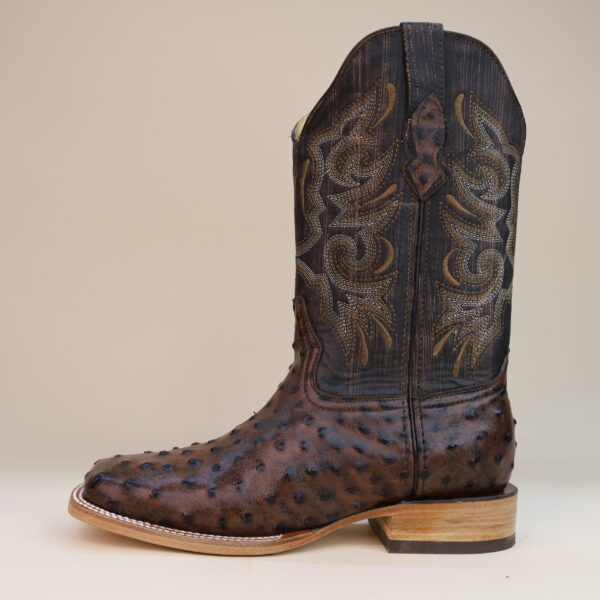 Pegazuz Ostrich Square Toe Boots