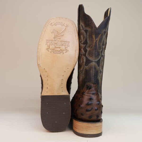 Pegazuz Ostrich Square Toe Boots