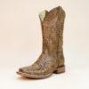 Floral Hand Tooled Square Toe Boots