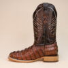 Caiman Tail Square Toe Boots Cognac
