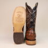 Caiman Tail Square Toe Boots Cognac