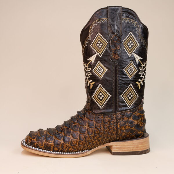 Mega Python Clone Square Toe Boots