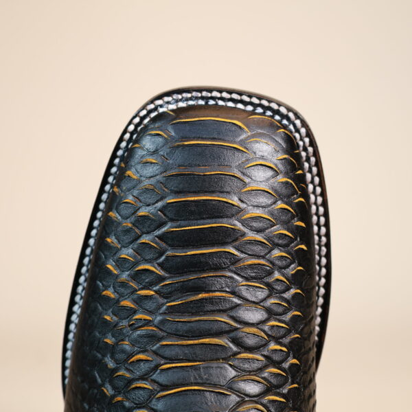 Python Square Toe Boots Black/Yellow