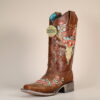 Corral Women's Deer Skull Overlay Western Boots - Square Toe