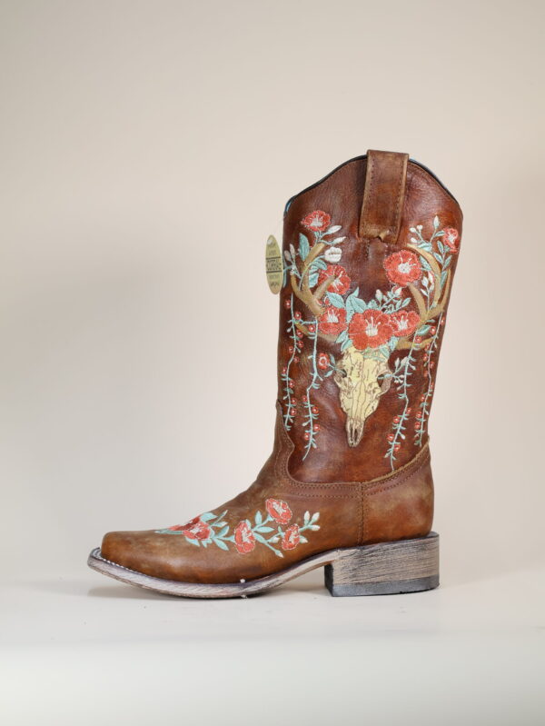 Corral Women's Deer Skull Overlay Western Boots - Square Toe