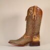 A4525 - WOMEN'S SAND GLITTER WOVEN OVERLAY SQUARE TOE COWBOY BOOT