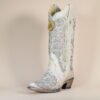 IMG_5540-scaled-1.jpg A3322 - WOMEN'S WHITE GLITTERED INLAY AND CRYSTALS SNIP TOE WEDDING COWBOY BOOT