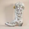 Corral Women's Floral Overlay Embroidered Stud and Crystals Western Boots - Snip Toe