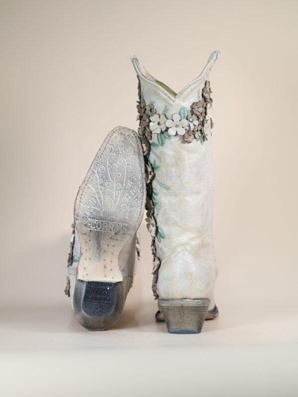 Corral Women's Floral Overlay Embroidered Stud and Crystals Western Boots - Snip Toe