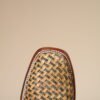 A4525 - WOMEN'S SAND GLITTER WOVEN OVERLAY SQUARE TOE COWBOY BOOT