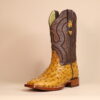 Ostrich Square Toe Boots – Saddle