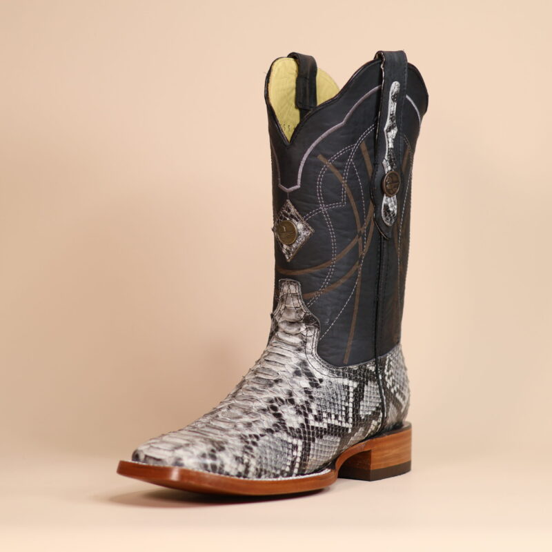 Python Oyster Lacer Cut Square Toe Boots – Natural