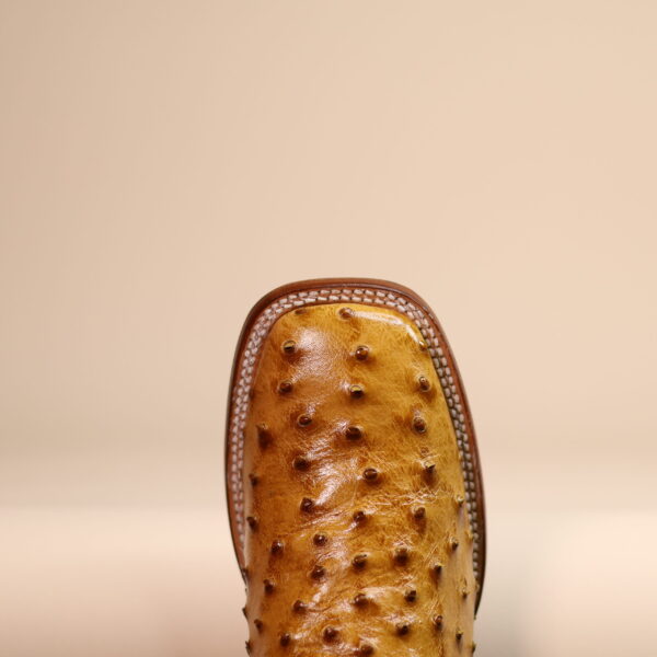 Ostrich Square Toe Boots – Saddle