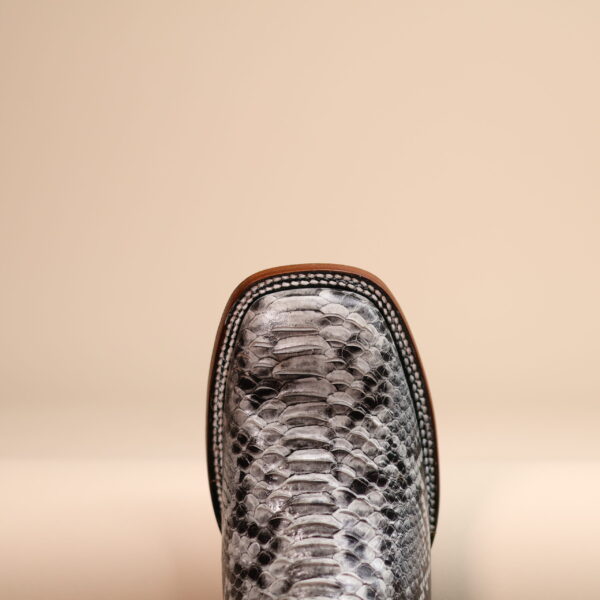 Python Oyster Lacer Cut Square Toe Boots – Natural