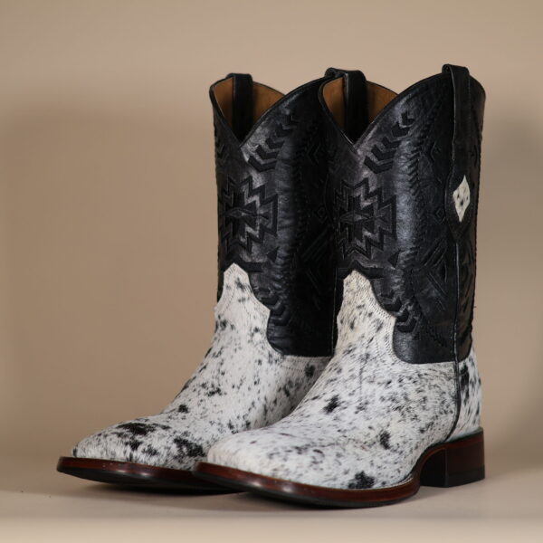 Cowhide Boots Black & White CH006 - 8.5