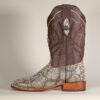 Python Oyster Lacer Cut Square Toe Boots Honey