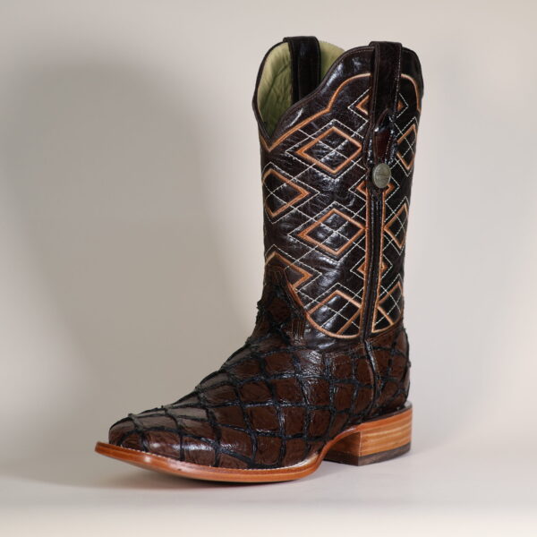 Fish Clone Square Toe Boots Brown