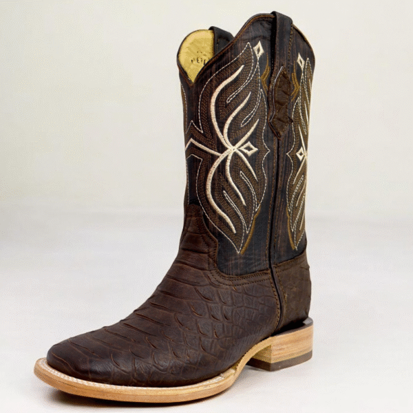 Pegazuz Python Jumbo Nobuck Square Toe Boots