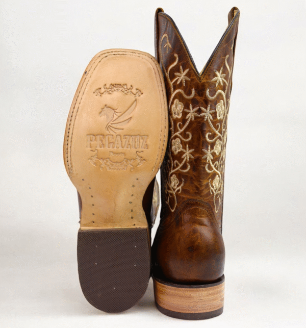 Ebana Floral Embroidered Square Toe Boots