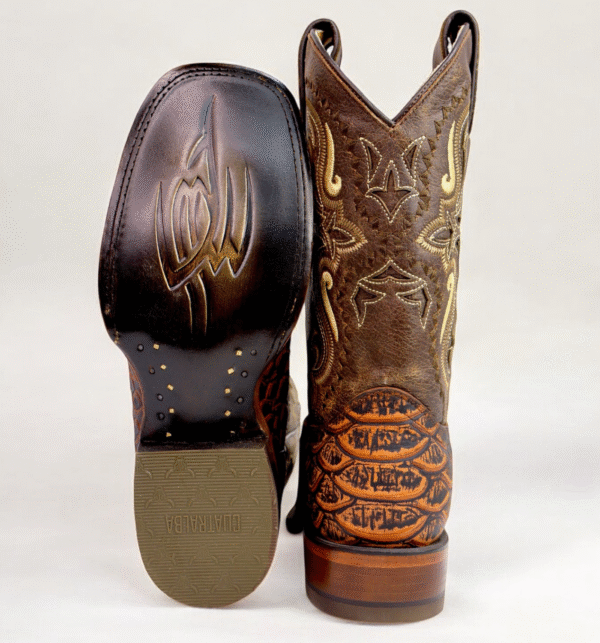 Untitled-design-2024-11-08T143308.073.png Cuatralba Caiman Belly Rustic Nubuck Square Toe Boots