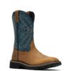 Wolverine Men's Rancher Arrow Tan and Blue Waterproof Wide Square Steel Toe Work Boots