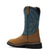 Wolverine Men's Rancher Arrow Tan and Blue Waterproof Wide Square Steel Toe Work Boots