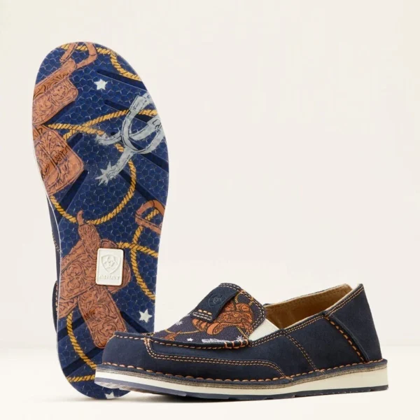 s-l1600-61.webp Ariat Womens NAVY BLUE SUEDE/ SADDLE UP PRINT